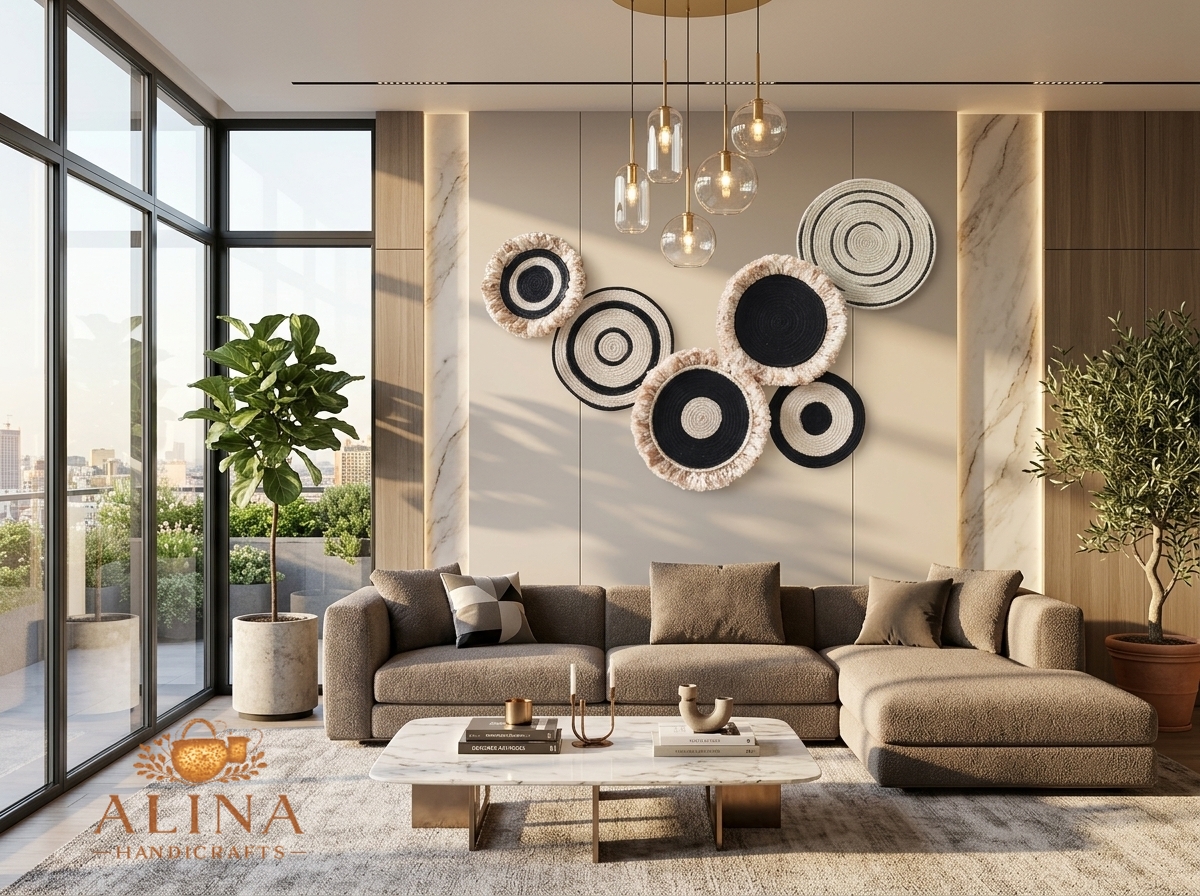 Artisanal Woven Jute Wall Decor Set